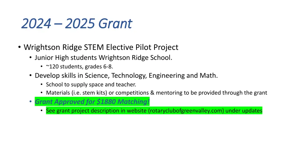 2024 2024 2025 grant 2025 grant