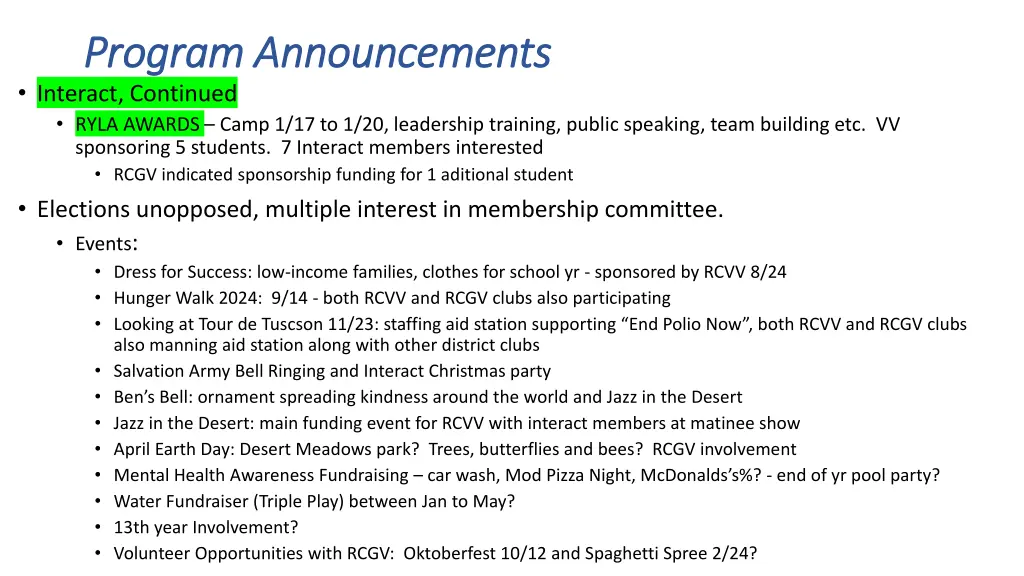 program announcements program announcements 3