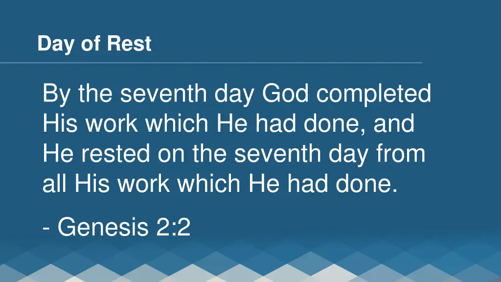 day of rest 1