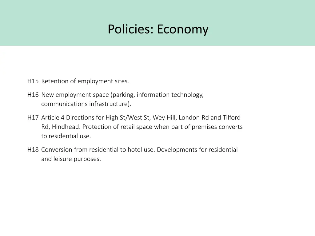 policies economy
