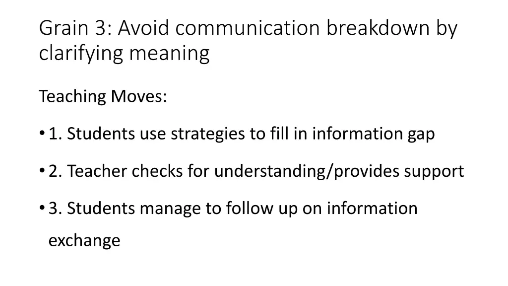 grain 3 avoid communication breakdown