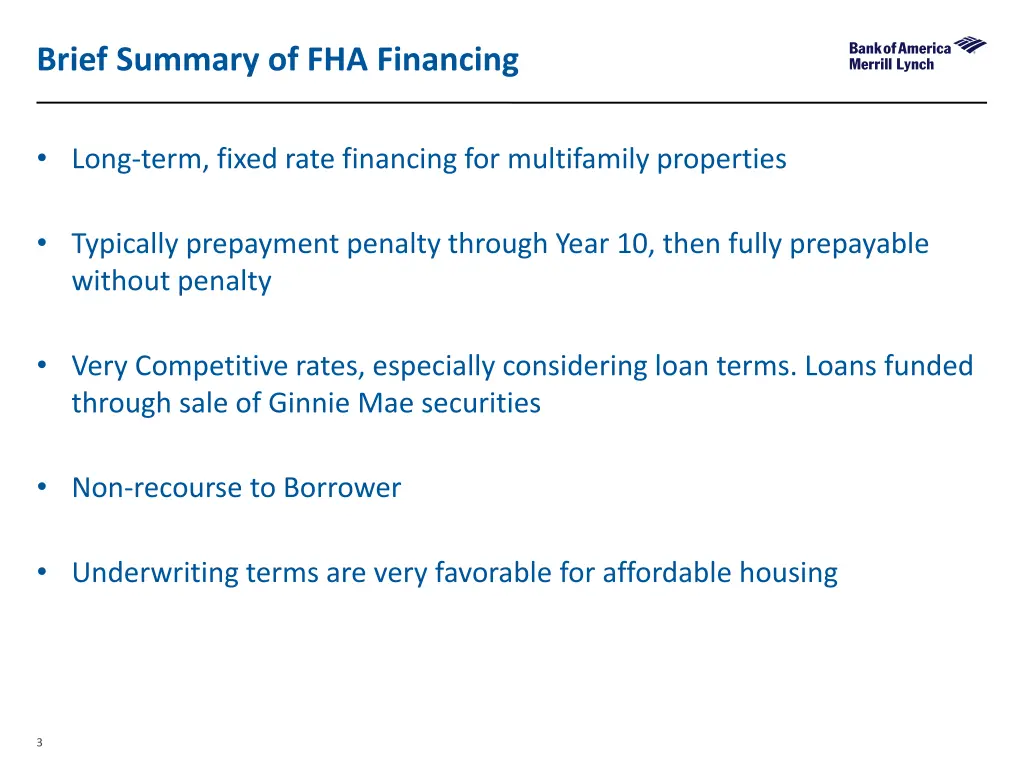 brief summary of fha financing