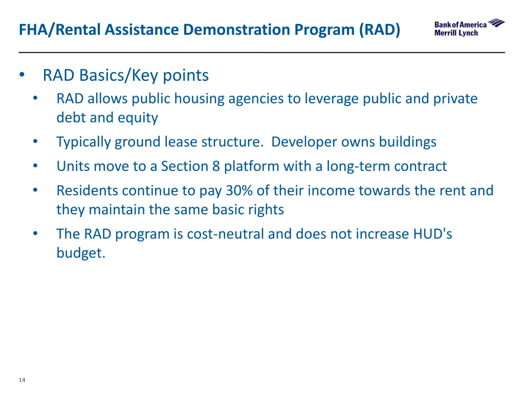 fha rental assistance demonstration program rad