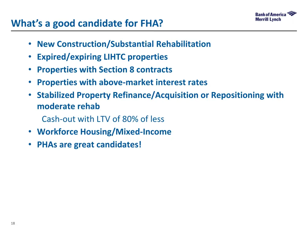 what s a good candidate for fha