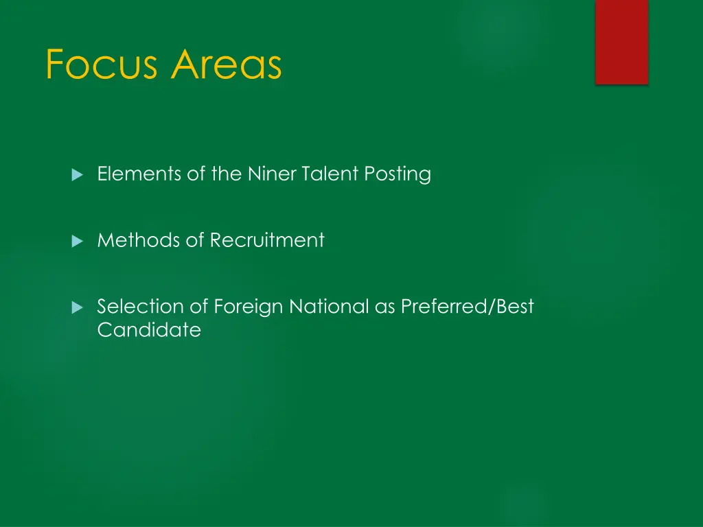 focus areas