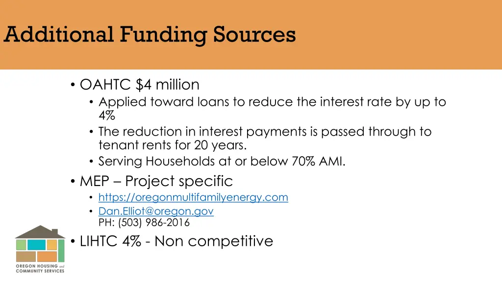additional funding sources