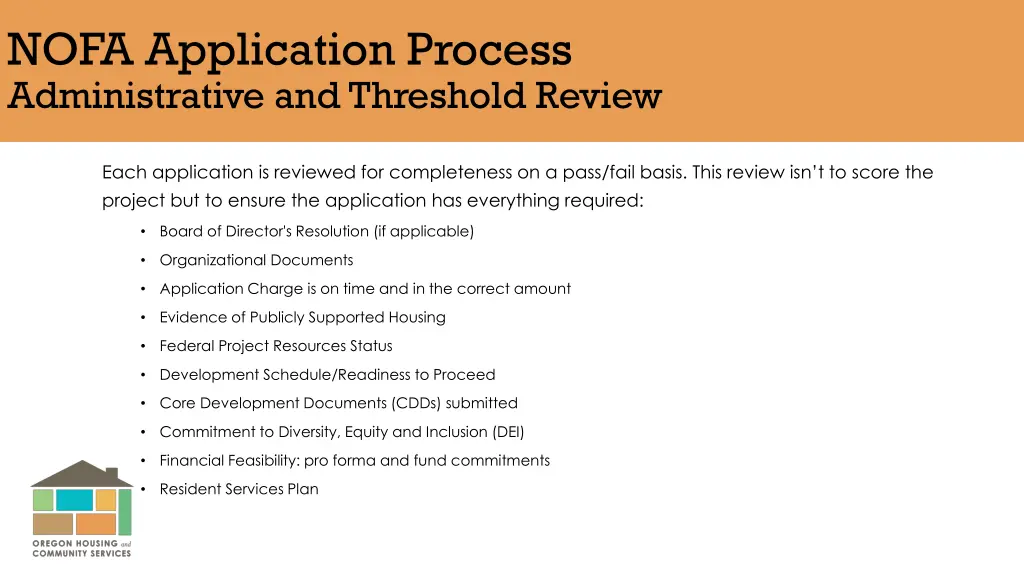 nofa application process administrative