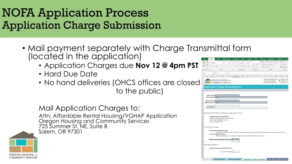 nofa application process application charge
