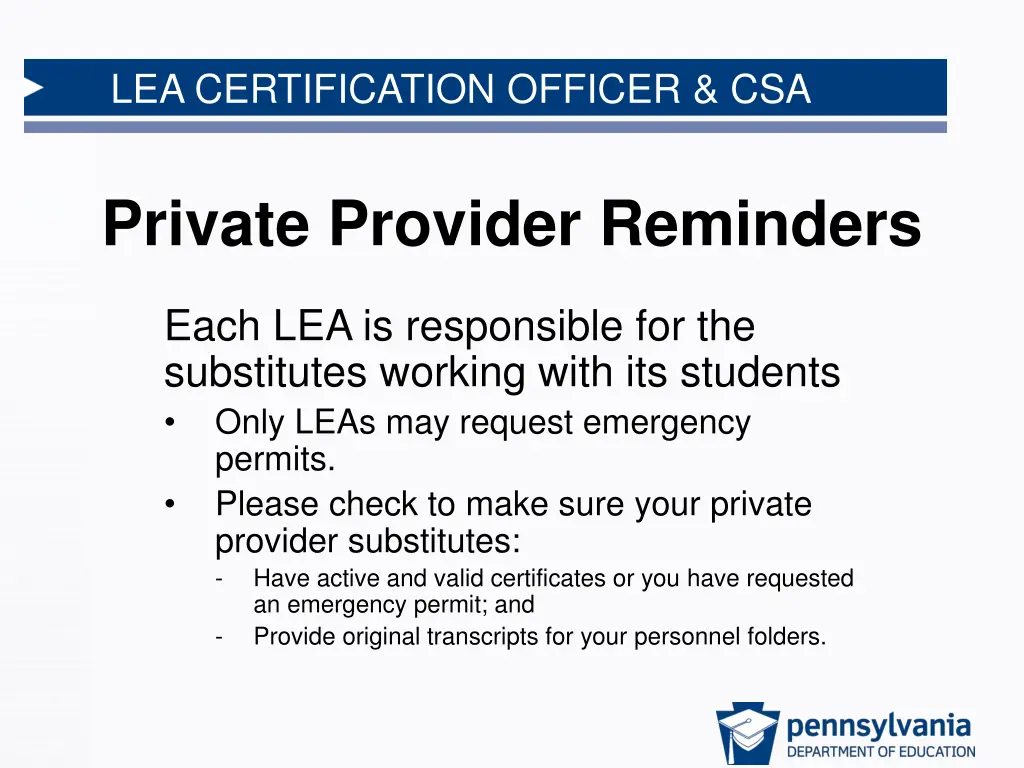 lea certification officer csa 11