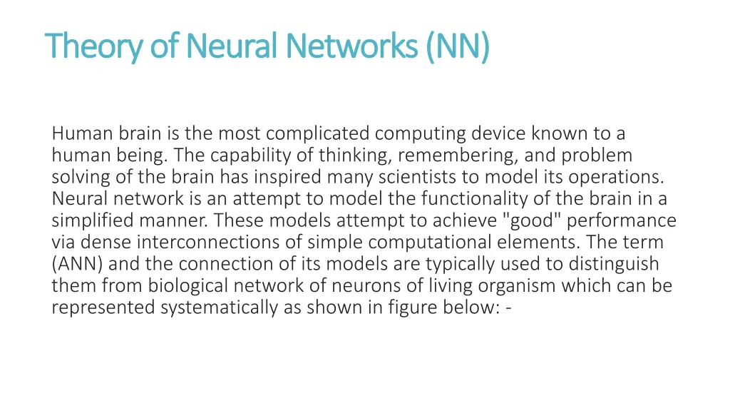 theory of neural networks theory of neural