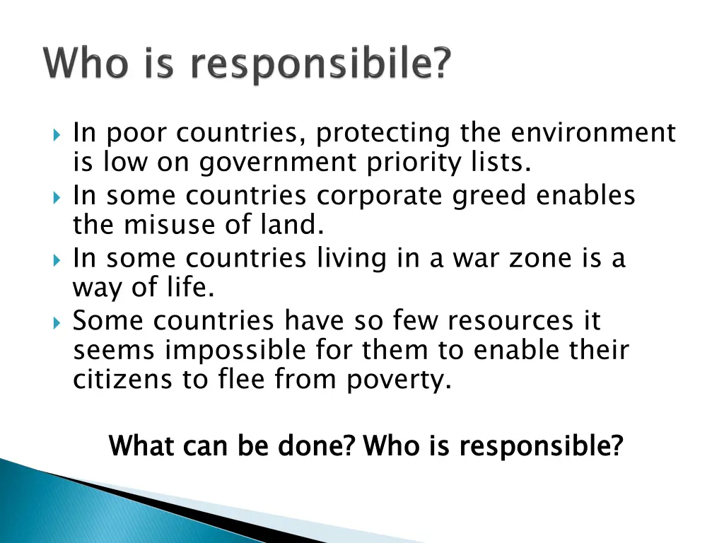 in poor countries protecting the environment