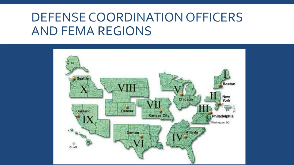 defense coordination officers and fema regions