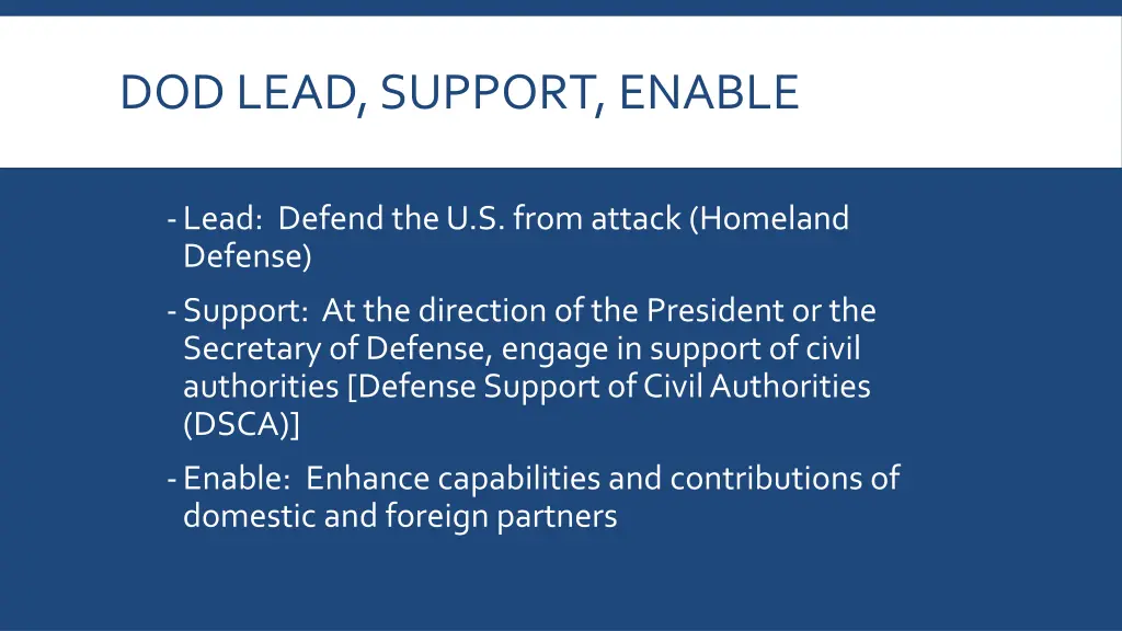 dod lead support enable