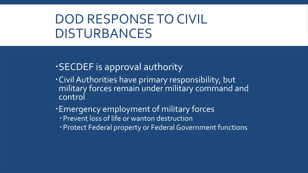 dod response to civil disturbances