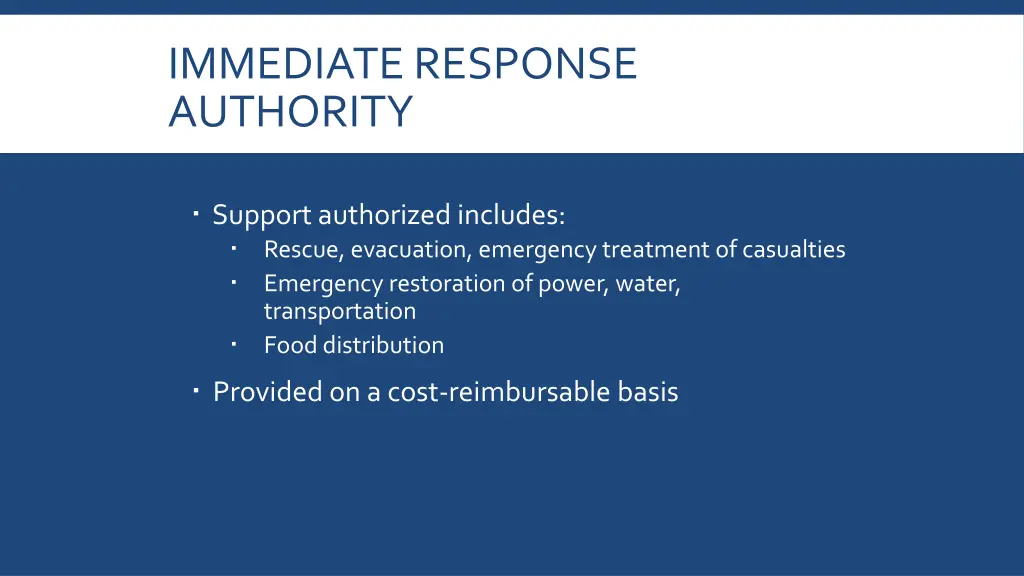 immediate response authority 2