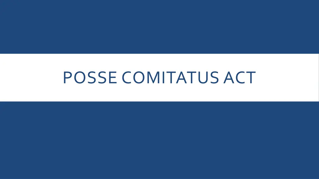 posse comitatus act