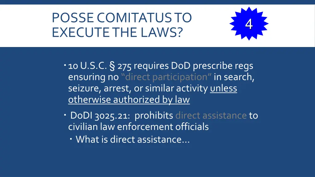 posse comitatus to execute the laws