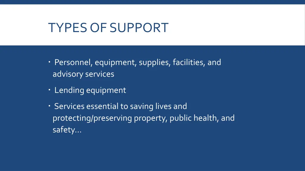 types of support