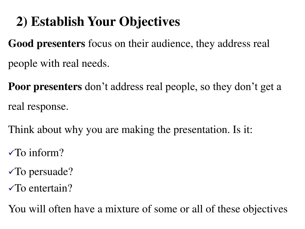 2 establish your objectives