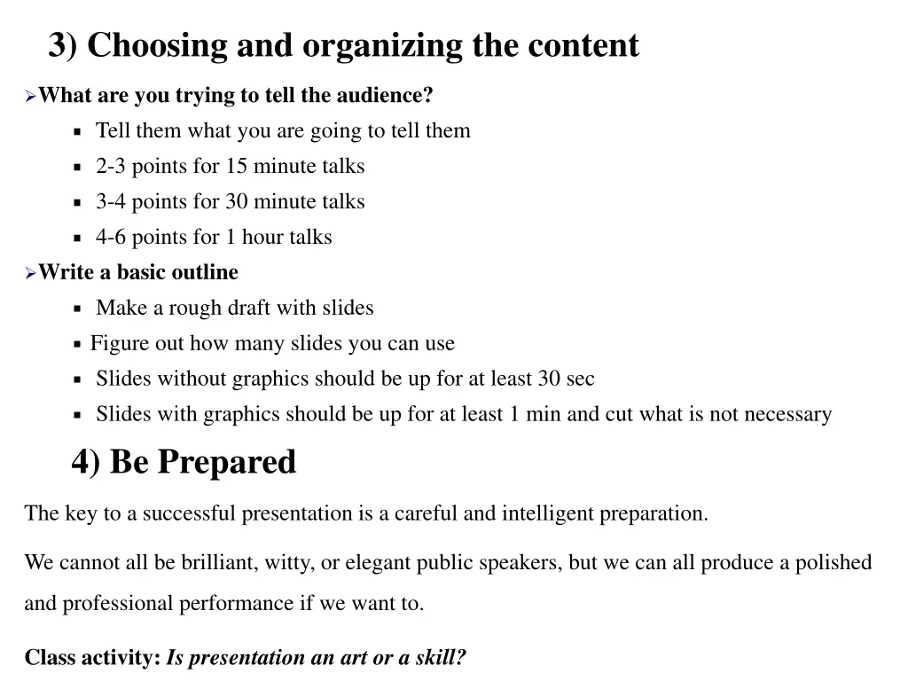 3 choosing and organizing the content