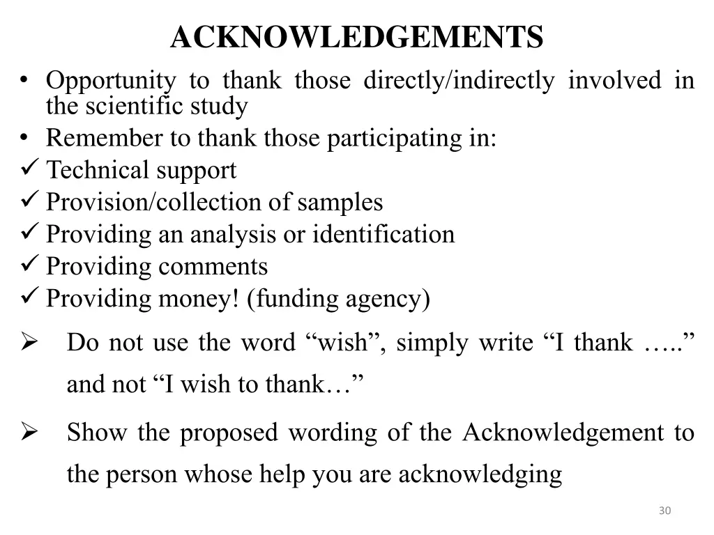 acknowledgements opportunity to thank those