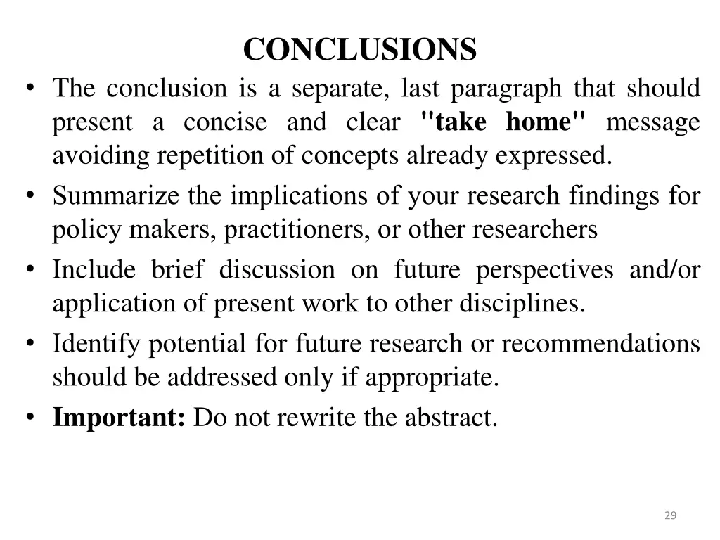 conclusions