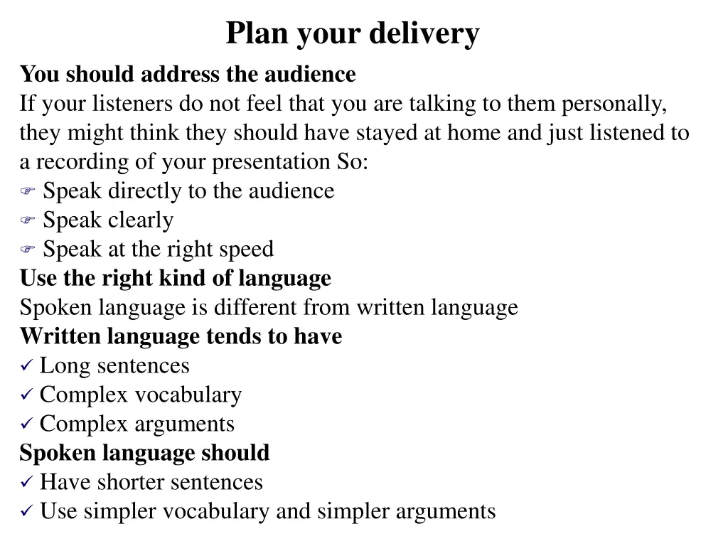 plan your delivery