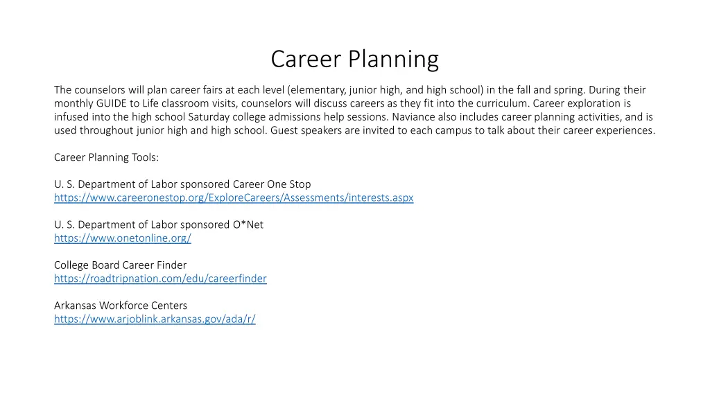 career planning