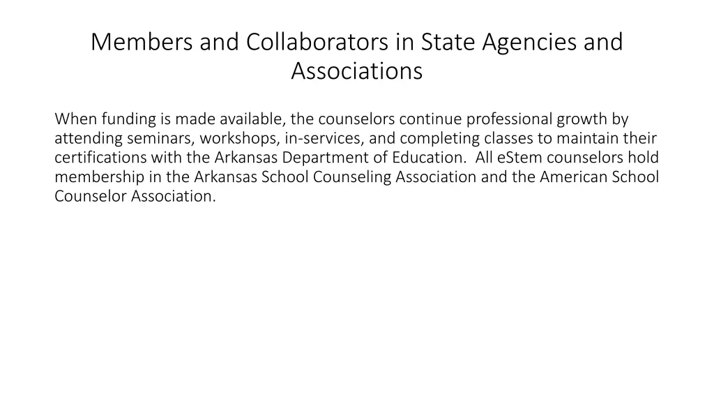 members and collaborators in state agencies