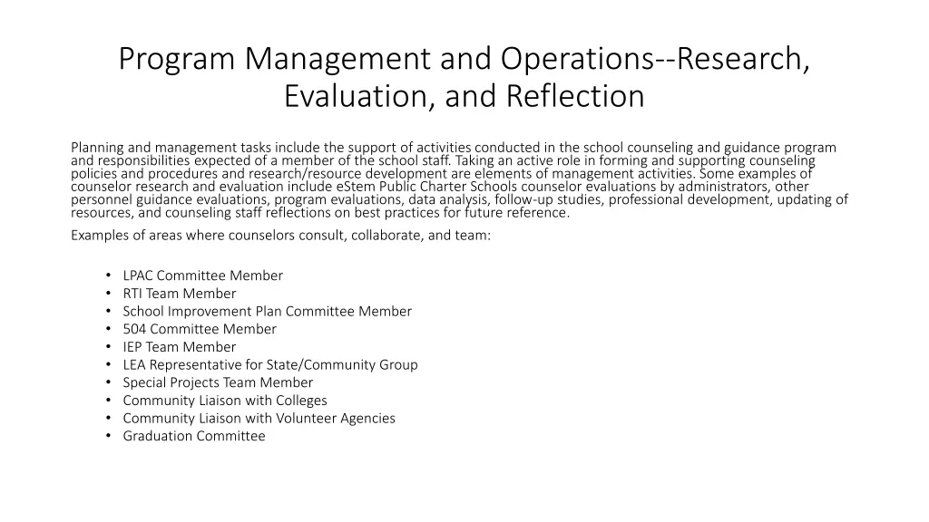 program management and operations research