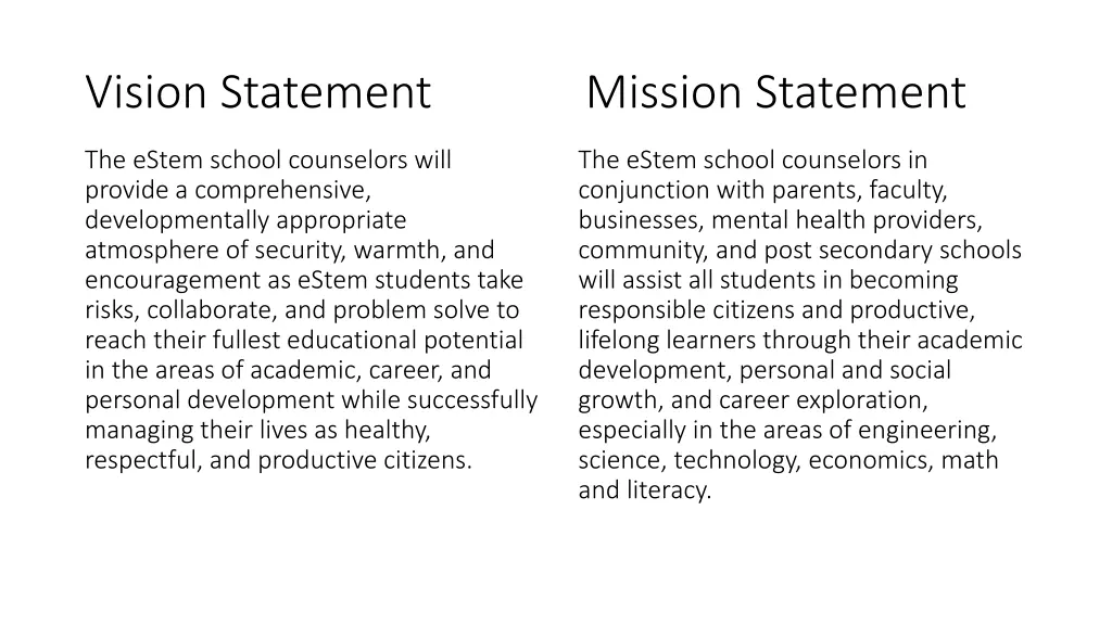vision statement