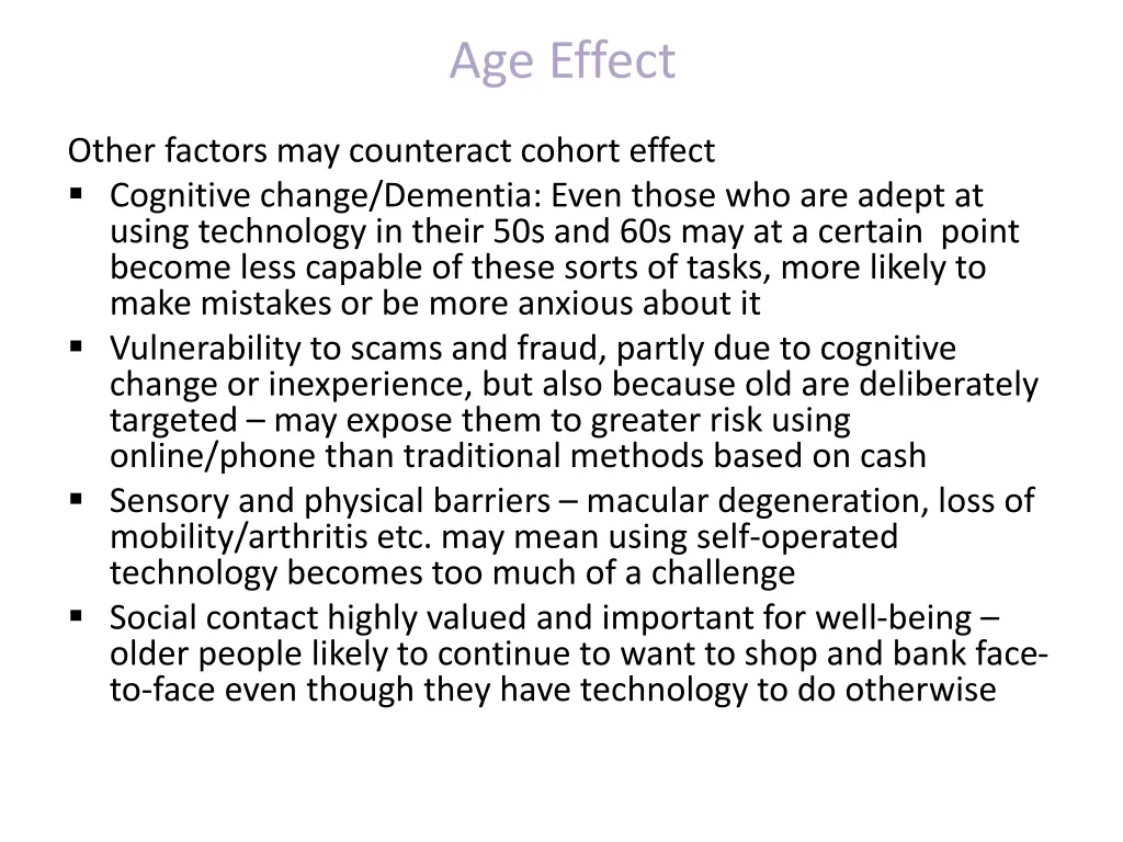 age effect