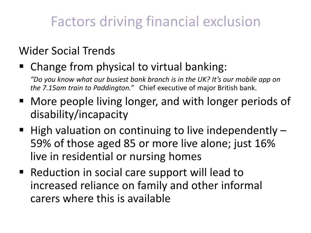 factors driving financial exclusion 1