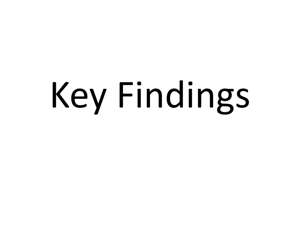 key findings