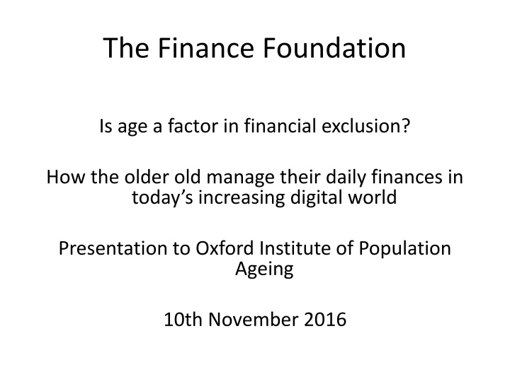the finance foundation