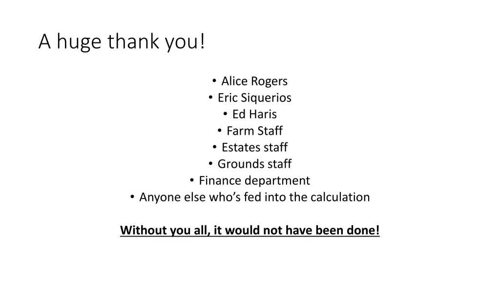 a huge thank you