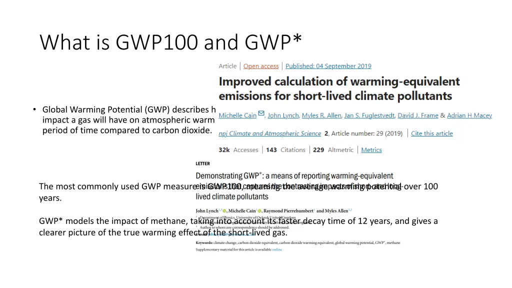 what is gwp100 and gwp