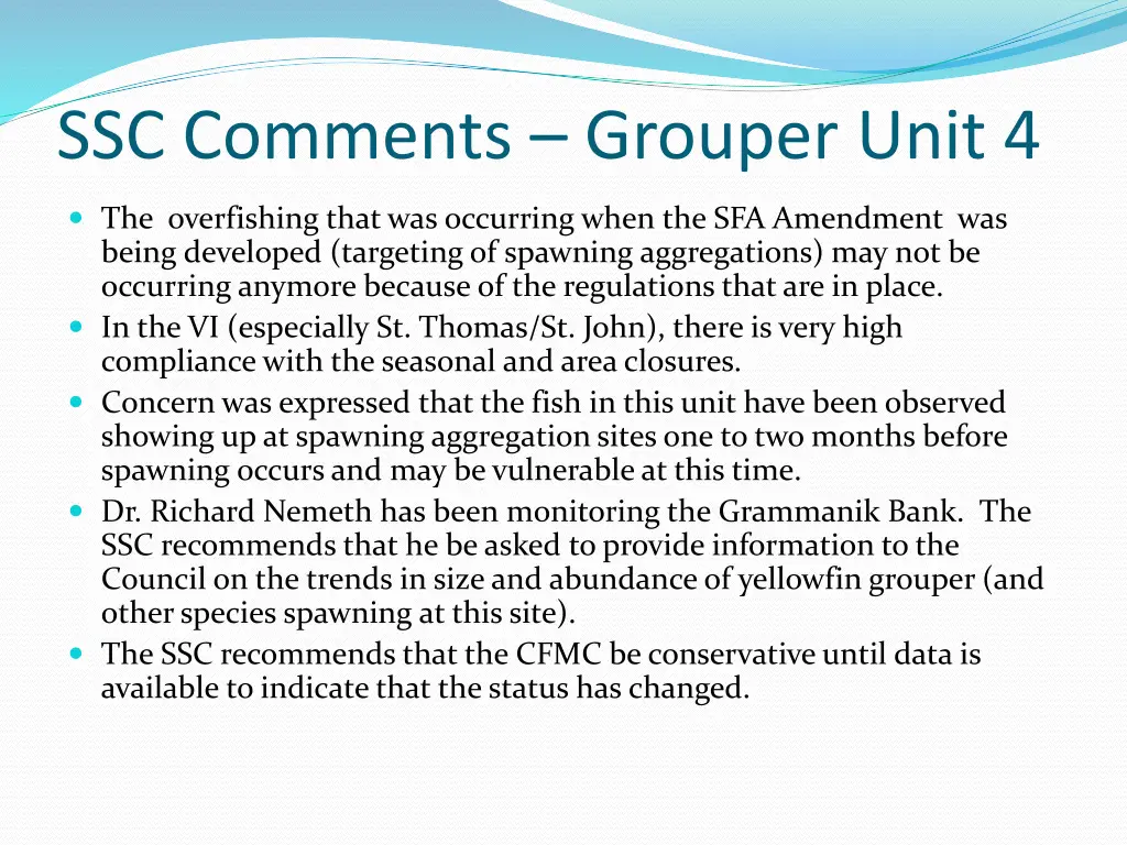 ssc comments grouper unit 4