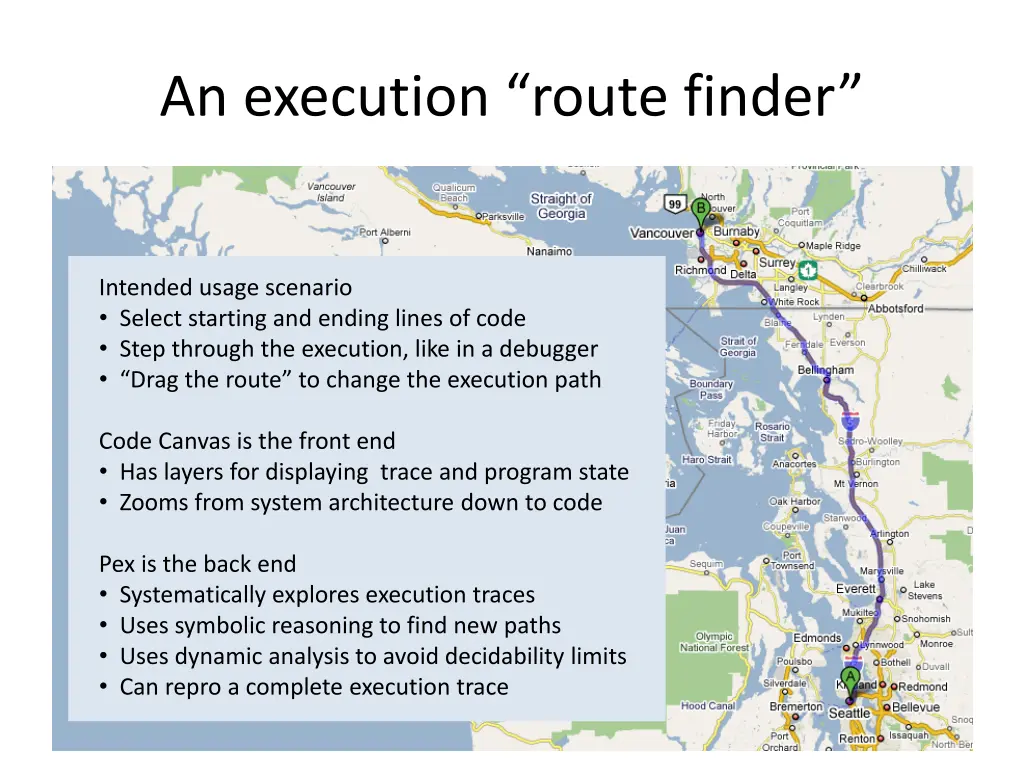 an execution route finder