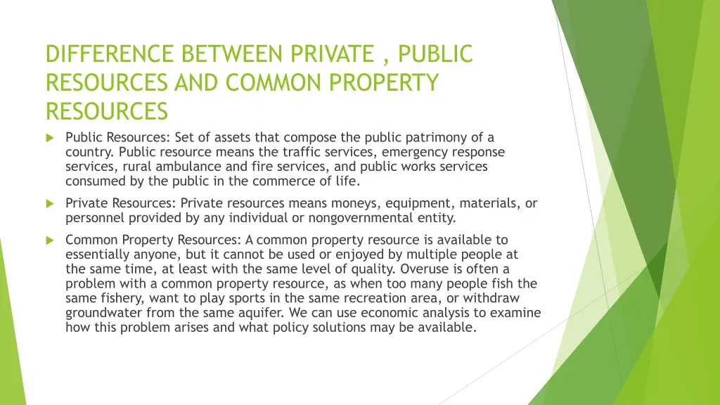 difference between private public resources