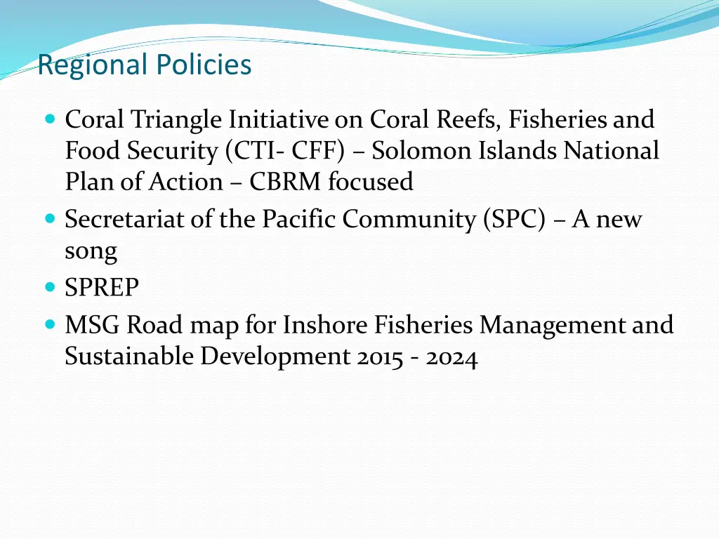 regional policies