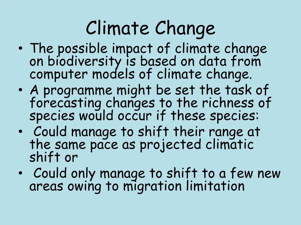 climate change the possible impact of climate