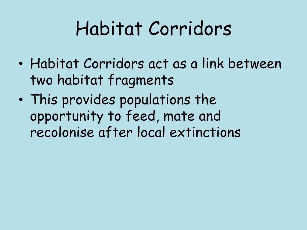 habitat corridors