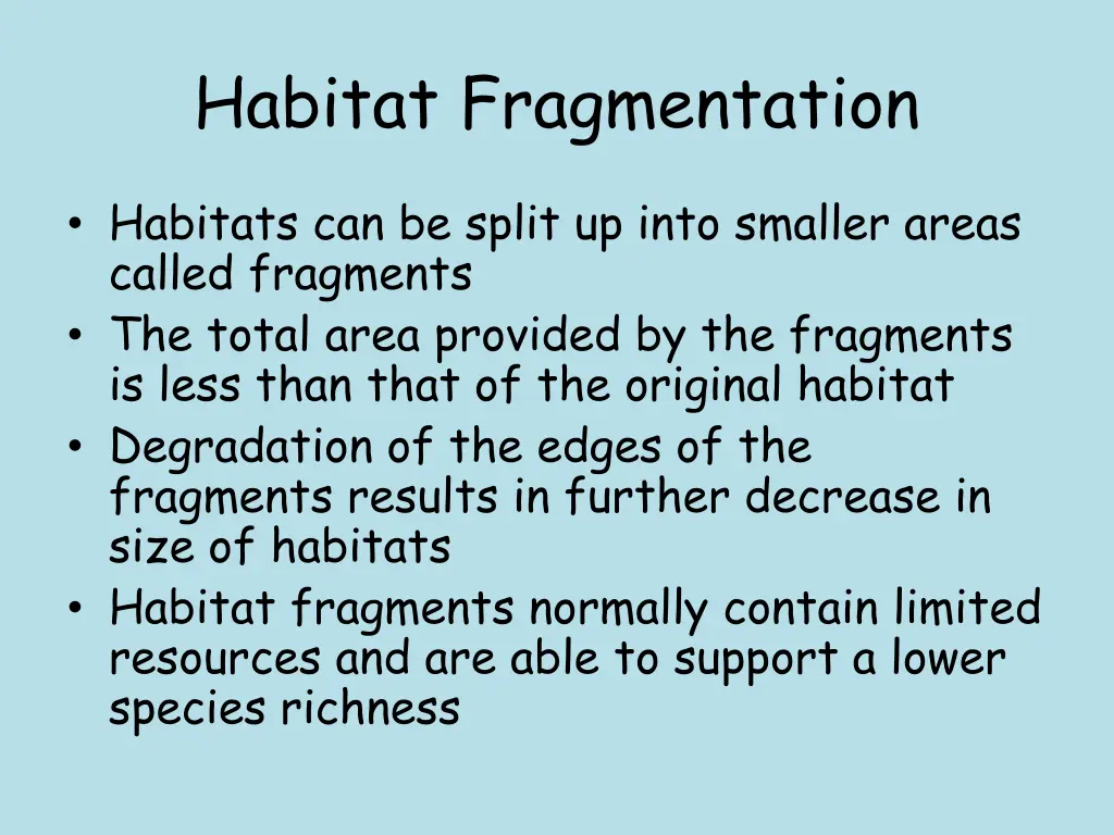 habitat fragmentation