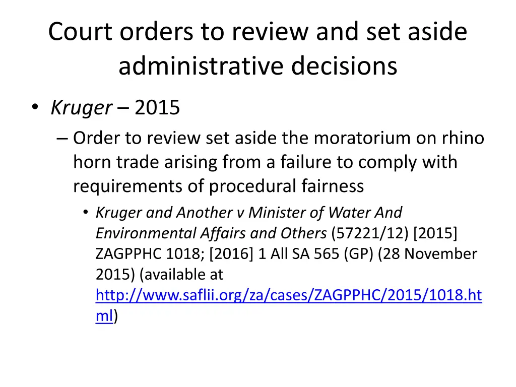 court orders to review and set aside