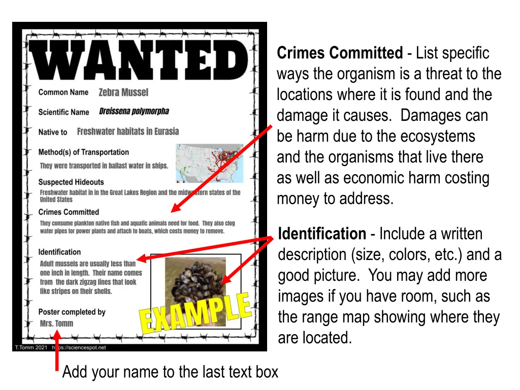 crimes committed list specific ways the organism