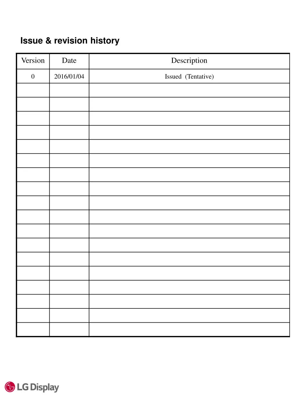 issue revision history