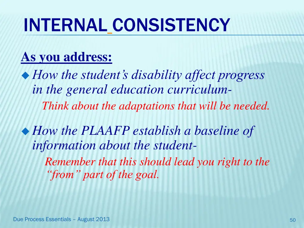 internal consistency 2