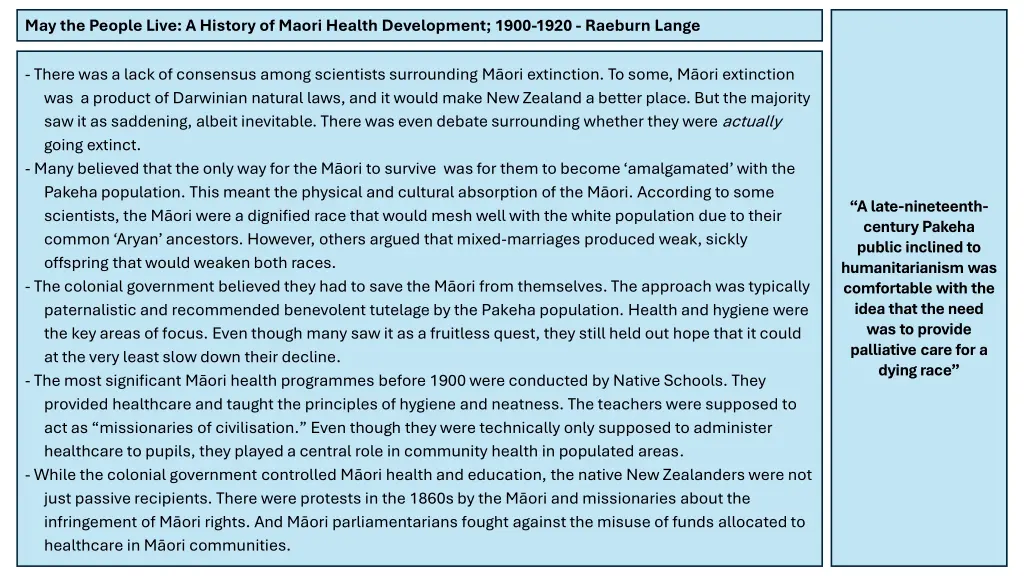may the people live a history of maori health