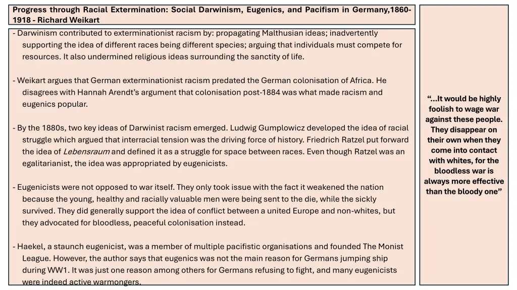 progress through racial extermination social